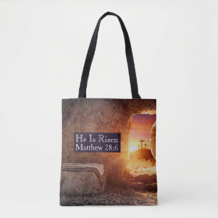 Bolso De Tela Él ha resucitado Tres Cruces Tumba Vacía Iglesia P