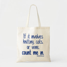 Bolso De Tela El hacer punto, gatos o vino