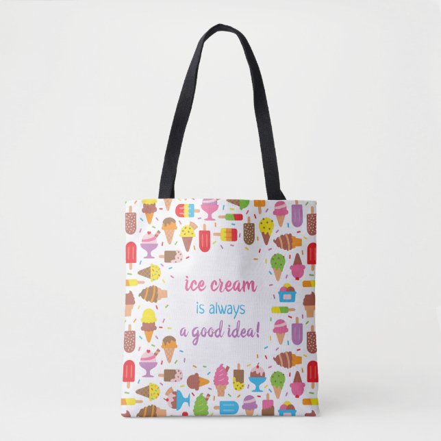 Bolso De Tela El Helado De Moda Es Siempre Una Buena Idea Para L (Anverso)