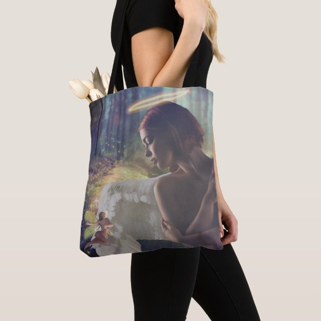 Bolso De Tela El hermoso ángel con arte de fantasía (Detalle)