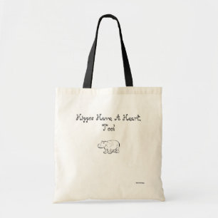 Bolso De Tela El hipopótamo tiene un corazón, también tote