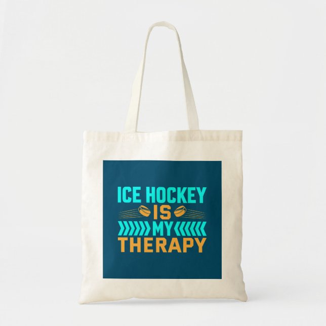 Bolso De Tela El hockey sobre hielo es mi terapia (Frente)