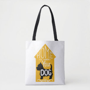 Bolso De Tela El hogar es donde está el perro