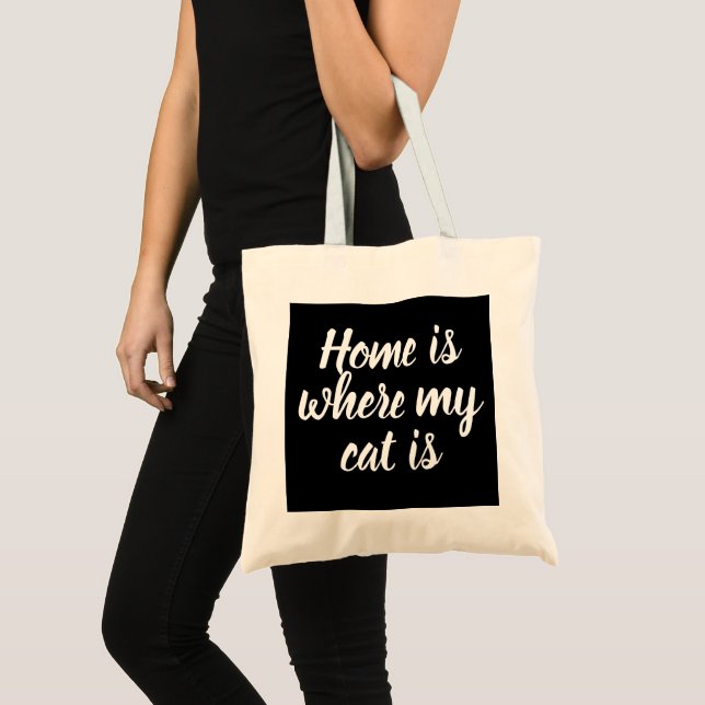 Bolso De Tela El hogar es donde mi gato está (Anverso (producto))