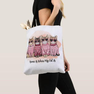 Bolso De Tela El hogar es donde mi gato está
