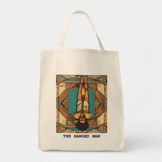 BOLSO DE TELA EL HOMBRE COLGADO - TARJETA DE TAROT (Frente)