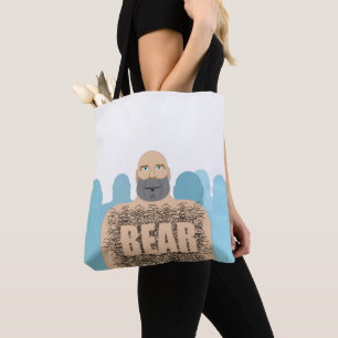Bolso De Tela El hombre oso calvo musculoso de SlipperyJoe carri
