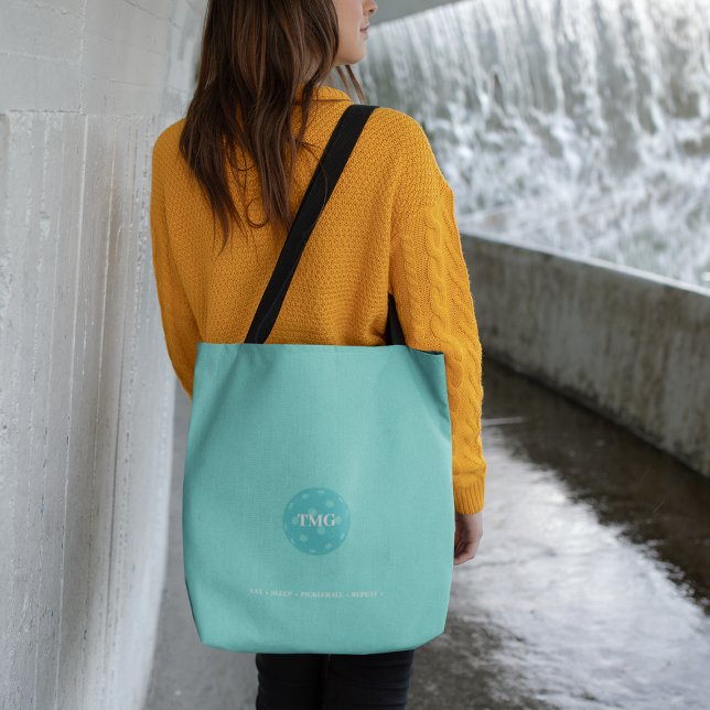 Bolso De Tela El huevo azul de Robin del Monograma de Pickleball (Subido por el creador)