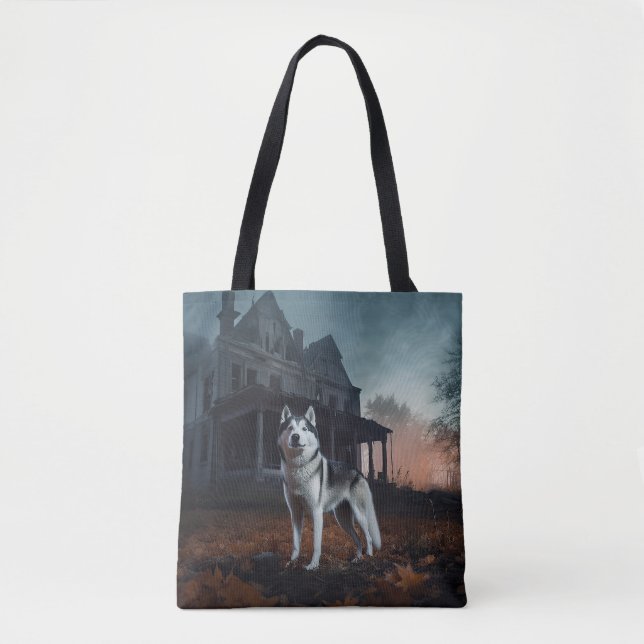 Bolso De Tela El Husky Halloween Siberian asuy (Anverso)