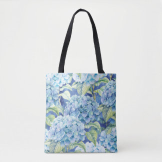 Bolso De Tela El Hydrangea azul va por todas partes tote