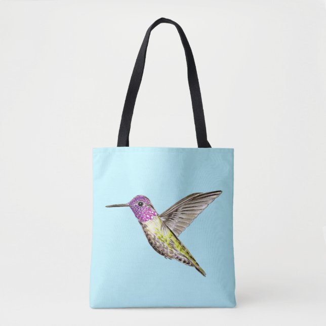 Bolso De Tela El Ilustracion Hummingbird de Anna (Anverso)