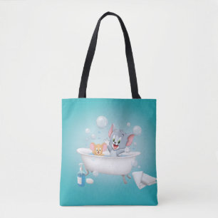 Bolso De Tela El infante Tom y Jerry tomando un baño