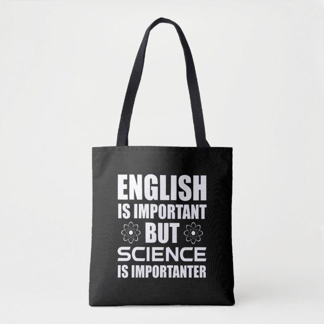 Bolso De Tela El inglés es importante pero la ciencia es importa (Anverso)