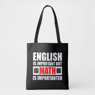 Bolso De Tela El inglés es importante, pero las matemáticas son 