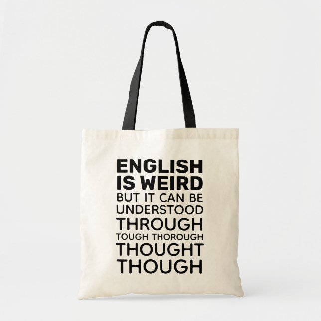 Bolso De Tela El inglés es rara gramática divertida (Frente)