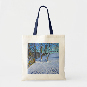 Bolso De Tela El invierno de la puerta y de los árboles contien