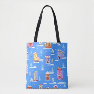 Bolso De Tela El invierno dibujado a mano sin costura patrón con