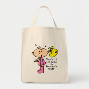 Bolso De Tela El ir al bebé de la casa de la abuela (rosa)