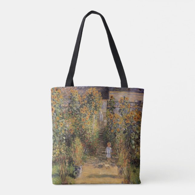 Bolso De Tela El jardín del artista en Vetheuil por Claude Monet (Reverso)