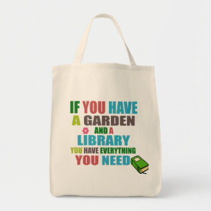 Bolso De Tela El jardín y la biblioteca son todo lo que necesita