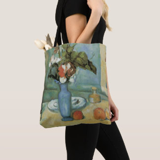 Bolso De Tela El jarrón azul (Flores y frutas) de Paul Cézanne