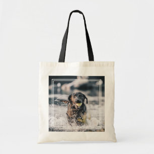 Bolso De Tela El Labrador Negro Juega A La Obra En El Agua