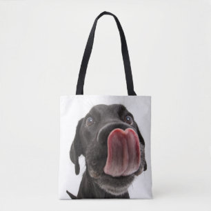 Bolso De Tela El labrador negro toca la nariz