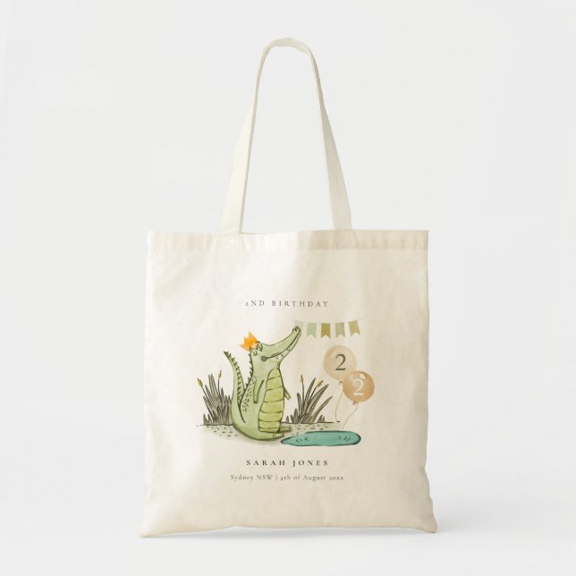 Bolso De Tela El lagarto de Chomp en el pantano cualquier cumple (Frente)