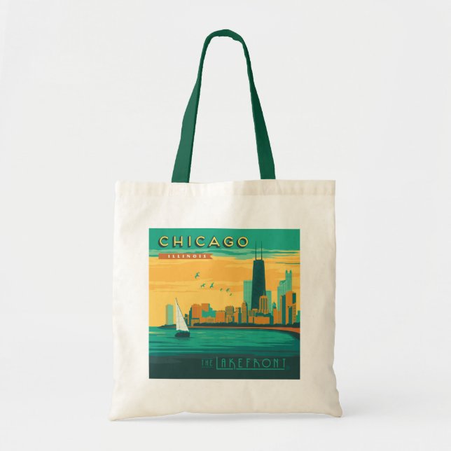 Bolso De Tela El Lago | Chicago, Illinois (Frente)