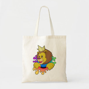 Bolso De Tela El león como rey con corona