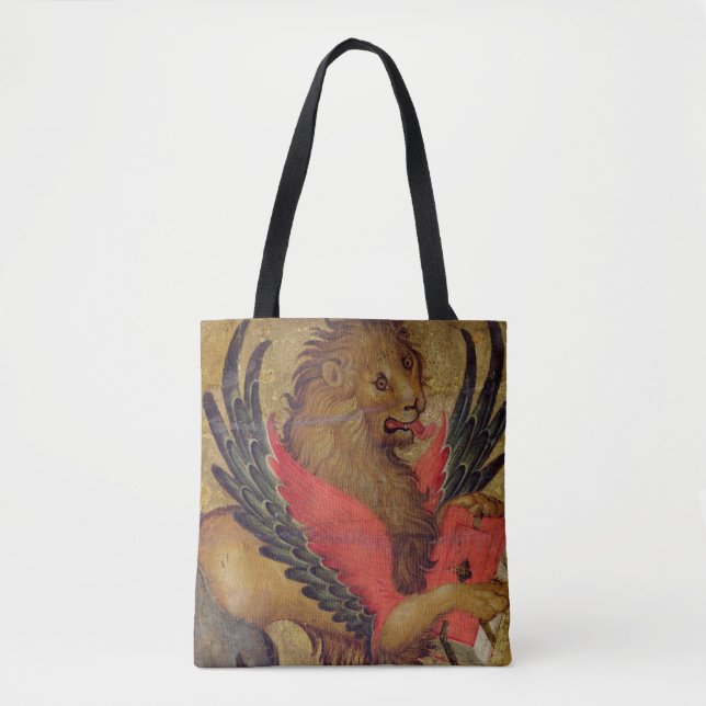 Bolso De Tela El león de St Mark (aceite en el panel) (Anverso)