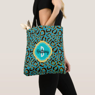 Bolso De Tela El leopardo mancha nombre del monograma