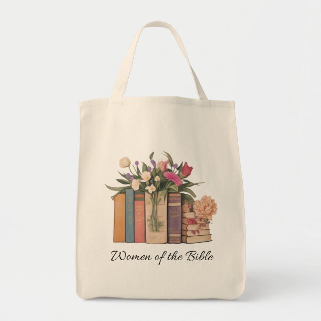 Bolso De Tela El libro Las Mujeres De La Biblia (Frente)