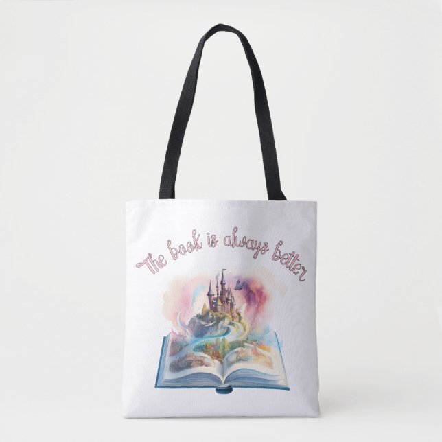 Bolso De Tela El libro siempre es mejor (Anverso)
