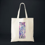 Bolso De Tela El límite no existe.<br><div class="desc">El límite no existe. Una cita y un diseño inspirado con cielo espacial y nebulosa.</div>
