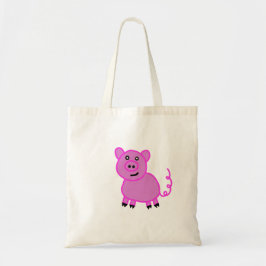 Bolso De Tela El lindo cerdo rosa de cola larga