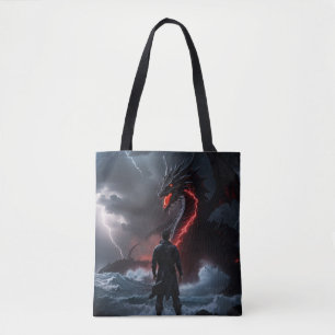 Bolso De Tela El luchador desafía a un dragón
