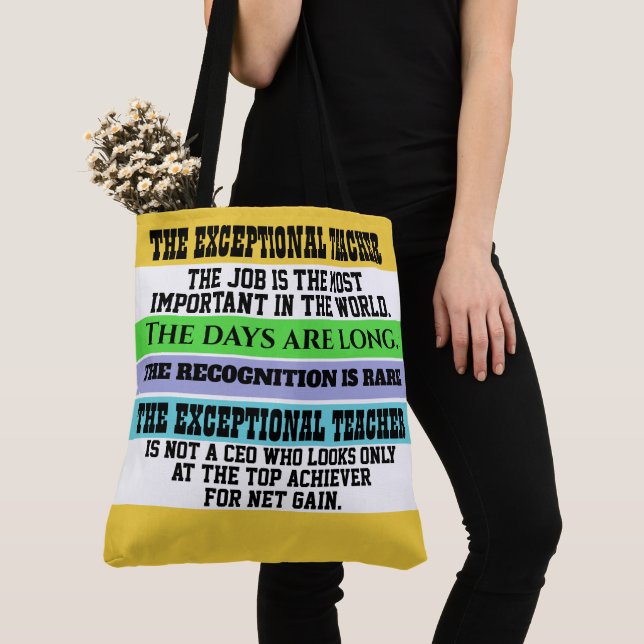 BOLSO DE TELA EL MAESTRO EXCEPCIONAL - ¡VEA ATRÁS! (Detalle)