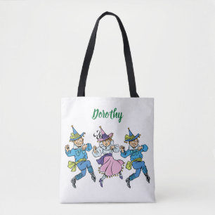 Bolso De Tela El mago de Oz vintage, adorables Munchkins bailari