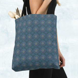 Bolso De Tela El Manipur azul filtro de la Fuerza Aérea Floral M