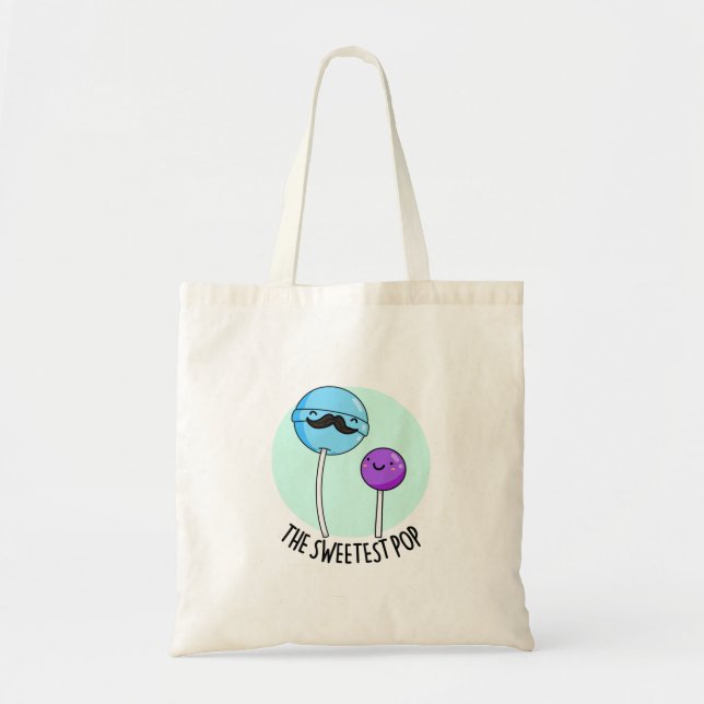 Bolso De Tela El más dulce pop divertido Lollipop Pun (Frente)