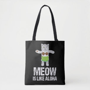 Bolso De Tela El maullido es como el gatito hawaiano de Hula de