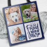 Bolso De Tela El mejor amigo tiene al Personalizado de Paws 3 Ma<br><div class="desc">¡Mi mejor amigo tiene garras! Celebra a tu mejor amigo con un Collage de fotos Mascota personalizado Tote Bag. Cuando tienes tantos recuerdos y fotos divertidos , una foto no es suficiente . Nuestro bolso de tote Dog Photo tiene tres fotos. Ya sea que tengas un cachorro nuevo , o...</div>