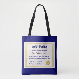 Bolso De Tela El mejor certificado de papá de un mundo gracioso