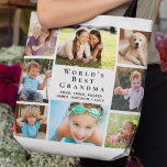 Bolso De Tela El mejor Collage de fotos de las 8 abuelas del mun<br><div class="desc">Un buen regalo para la mejor abuela de todos los tiempos, esta bolsa de tote de ocho fotos familiares se puede personalizar con 8 fotos de nietos, niños, otros miembros de la familia, mascotas, etc. Personalice la expresión "la mejor abuela del mundo" y si se llama "Abuela", "Nana", "mamá", etc.,...</div>