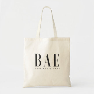 Bolso De Tela El mejor logotipo blanco siempre negro de la tía