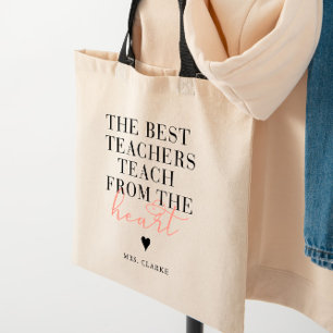 Bolso De Tela El mejor maestro corazón moderno y elegante regalo