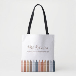 Bolso De Tela El mejor maestro del mundo, Crayon Tote Bag