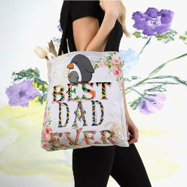 Bolso De Tela El mejor papá jamás padre del pingüino floral