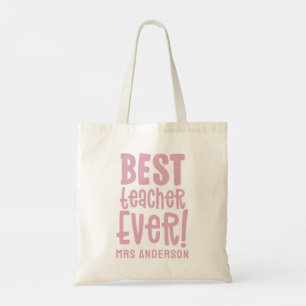 Bolso De Tela El mejor profesor jamás agradece al profesor rosa